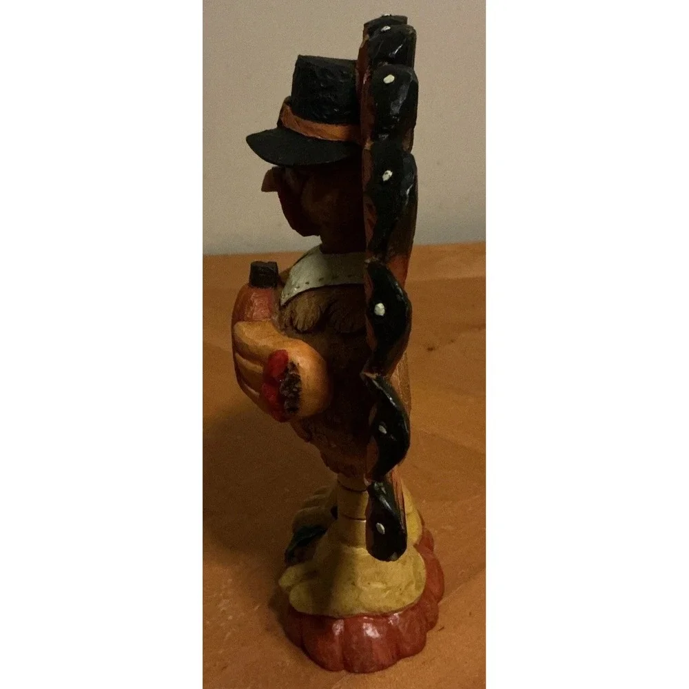 Thanksgiving Turkey Holding A Pumpkin Resin Statue Figure 7.5